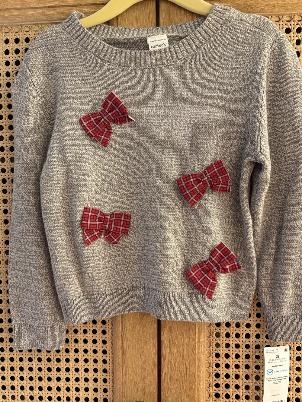 Carter’s Cotton Crewneck Bow Sweater